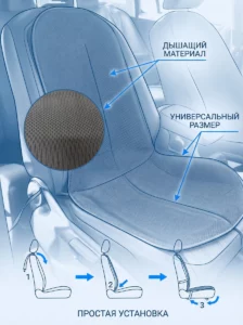 Накидка на сиденье из 3D-сетки воздухопроницаемая
